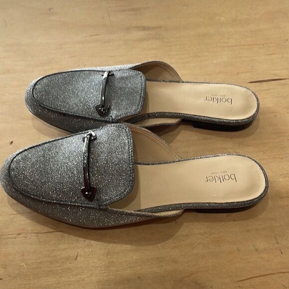 BOTKIER New York Clare Pewter Glitter Mule Loafer NWOT Size 6 - Picture 1 of 7